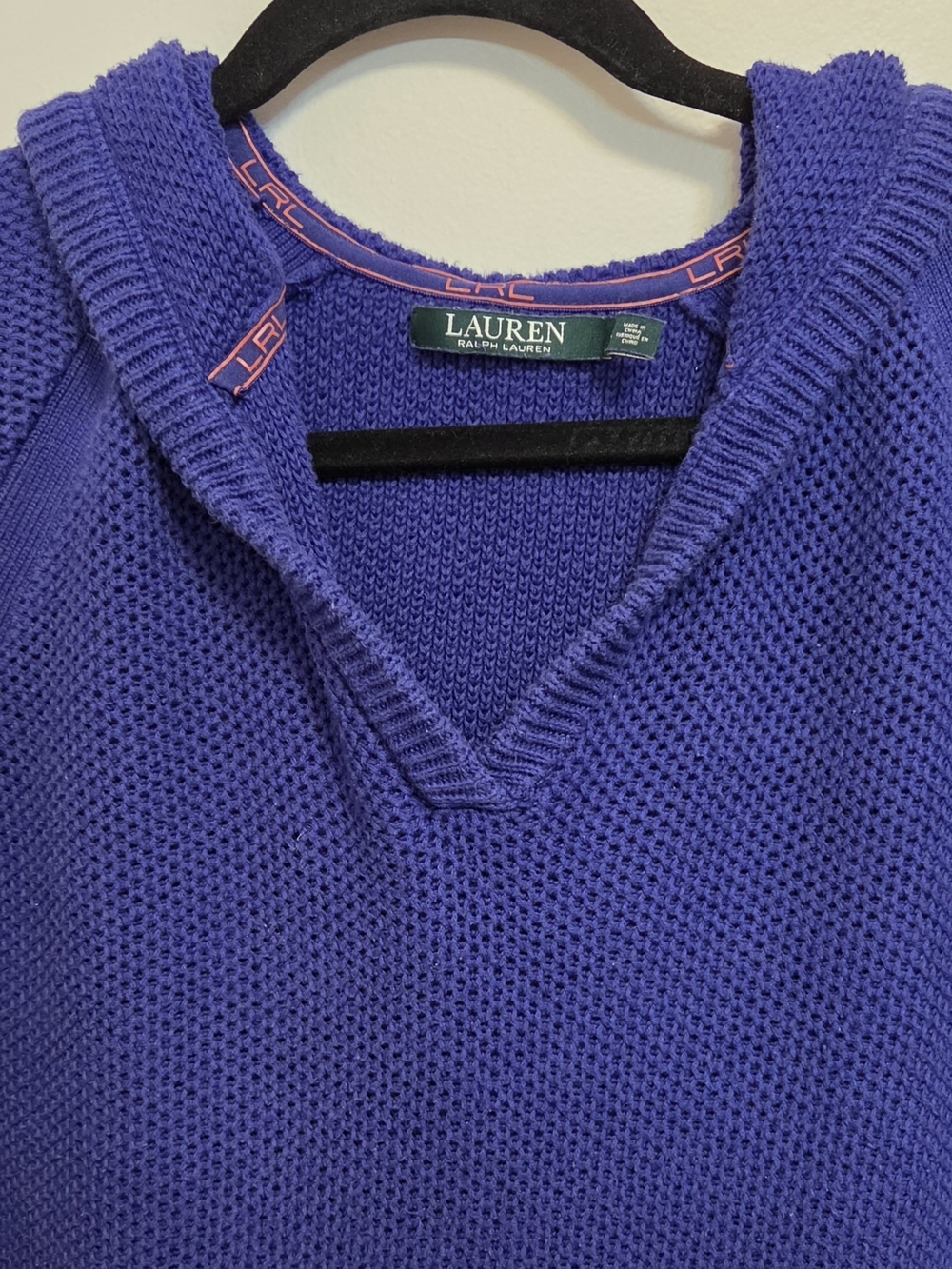Ralph Lauren Blue Hooded Knit Pullover - Picture 2 of 4